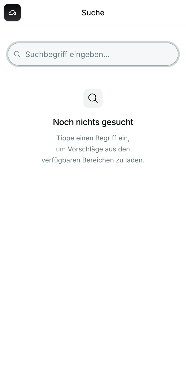 Globale Suche im Dashboard: „Kal“ eingetippt, Kontakte, Bestellungen und der Artist Fritz Kalkbrenner gefunden, ein Tipp auf ihn öffnet „Artist bearbeiten“
